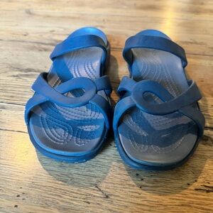 Crocs Womens 9 Meleen Twist Slip On Comfort Sandals Navy Blue